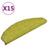vidaXL Tapis d'escalier 15 pi&egrave;ces 65 x 21 x 4 cm Vert Demi-rond Grand