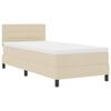 vidaXL Lit &agrave; ressorts avec coussin Cr&egrave;me 100 x 200 cm tissu