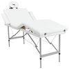 vidaXL Table pliable de massage Blanc cr&egrave;me 4 zones au cadre aluminium
