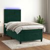 vidaXL Sommier &agrave; lattes de lit matelas LED Vert fonc&eacute; 90x190cm Velours