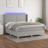 vidaXL Sommier &agrave; lattes de lit matelas LED Gris clair 160x200 cm Tissu