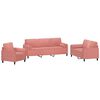 vidaXL Ensemble de canap&eacute;s 3 pcs coussins d&eacute;coratifs et coussins Rose