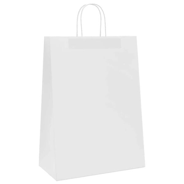 vidaXL Sacs en papier 250 pcs avec poign&eacute;es blanc 32x17x44 cm