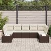 vidaXL Ensemble de canap&eacute; de jardin 7 pcs Marron et Cr&egrave;me Poly rotin