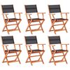 vidaXL Chaises pliantes 6 pi&egrave;ces en bois d'eucalyptus massif noir et textile