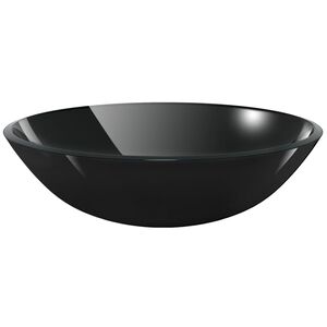 vidaXL Lavabo Verre tremp&eacute; 42 cm Noir