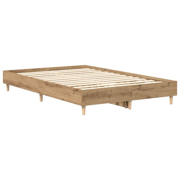 vidaXL Cadre de lit sans matelas ch&ecirc;ne artisanal 135x190 cm