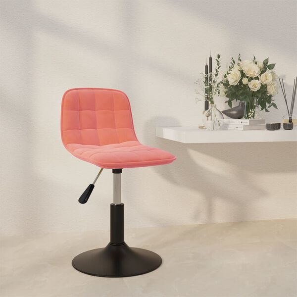 vidaXL Chaise pivotante de salle &agrave; manger Rose Velours