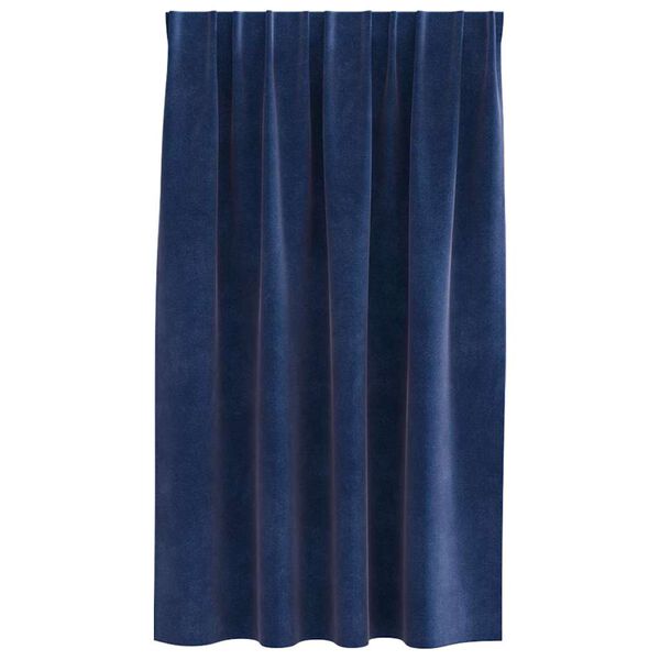 vidaXL Rideaux occultants 2 pcs Bleu fonc&eacute; 140 x 140 cm Velours