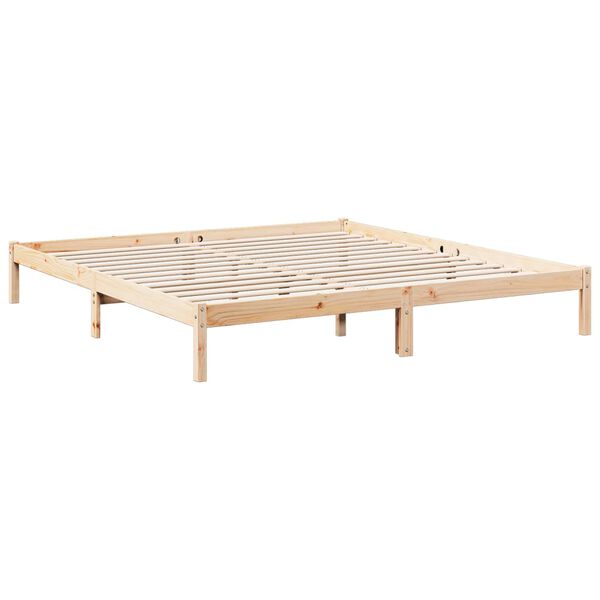 vidaXL Cadre de lit extra long sans matelas 180x220 cm bois massif pin
