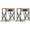 vidaXL Cabinet de chevet 2 pc Ch&ecirc;ne Sonoma 41 x 31 x 51 cm