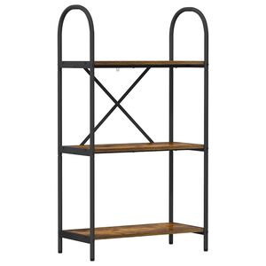 vidaXL &Eacute;tag&egrave;re 3 niveaux 60 x 30 x 109 cm Bois d'ing&eacute;nierie Ch&ecirc;ne fum&eacute;