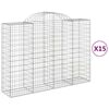 vidaXL Paniers &agrave; gabions arqu&eacute;s 15 pcs 200x50x140/160 cm Fer galvanis&eacute;