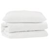 vidaXL Ensemble de Duvet avec oreiller 2 pi&egrave;ces Blanc Microfibre