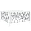vidaXL Table de jardin blanc 70x70x34 cm tissu tiss&eacute;