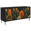 vidaXL Meuble TV ZAANDAM 102 x 33 x 51 cm Ch&ecirc;ne noir Bois d'ing&eacute;nierie