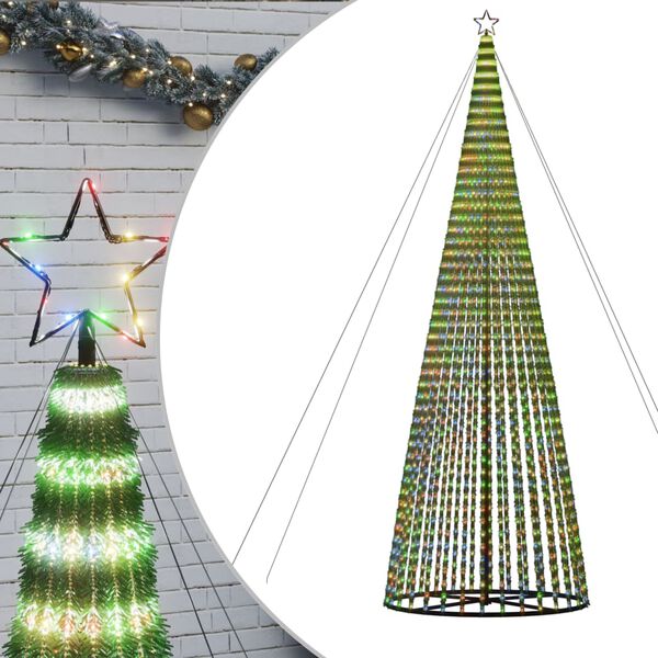 vidaXL Sapin de Noël à LED 1544 LED colorées 500 cm