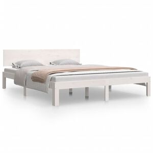 vidaXL Cadre de lit sans matelas blanc bois de pin massif 160x200 cm