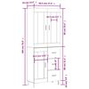vidaXL Buffet haut Ch&ecirc;ne fum&eacute; 69,5x34x180 cm Bois d'ing&eacute;nierie