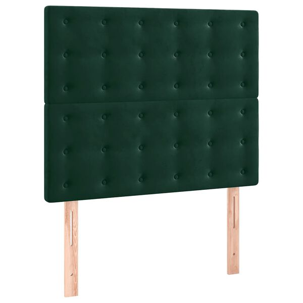 vidaXL T&ecirc;te de lit Vert fonc&eacute; 100x5x118/128 cm Velours