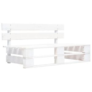 vidaXL Banc palette de jardin bois gris blanc
