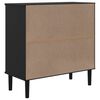 vidaXL Buffet SENJA aspect rotin noir 80x35x80 cm bois massif de pin