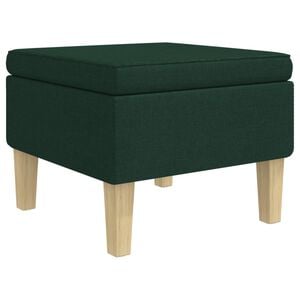 vidaXL Tabouret avec pieds en bois Vert fonc&eacute; Tissu