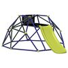 vidaXL D&ocirc;me d'escalade pour enfants Bleu 6 pieds avec toboggan Acier