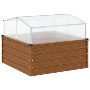 vidaXL Jardini&egrave;re de jardin avec serre acier r&eacute;sistant aux intemp&eacute;ries