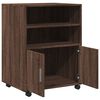 vidaXL Armoire &agrave; roulettes ch&ecirc;ne marron 60x48x81 cm bois d'ing&eacute;nierie