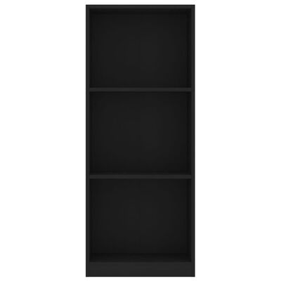 vidaXL Bibliothèque à 3 niveaux Noir 40x24x108 cm Aggloméré