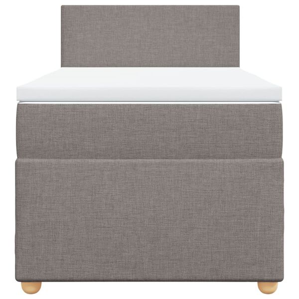 vidaXL Sommier &agrave; lattes de lit avec matelas Taupe 100x200 cm Tissu