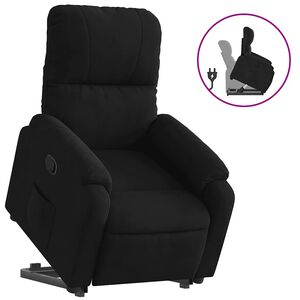 vidaXL Fauteuil inclinable noir tissu microfibre