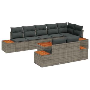 vidaXL Ensemble de canap&eacute; de jardin 8 pi&egrave;ces 8-Nombre de places Gris