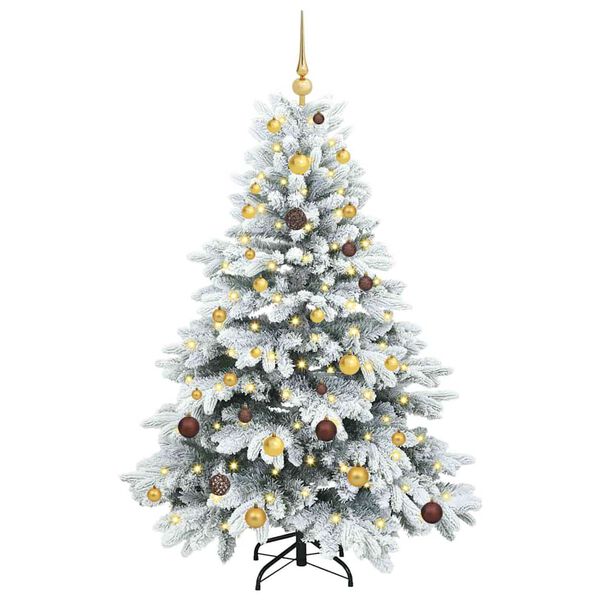 vidaXL Sapin de No&euml;l artificiel avec 150 LED Blanc 150 cm PE et PVC