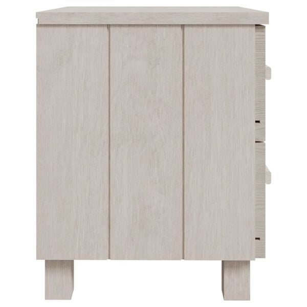 vidaXL Table de chevet HAMAR Blanc 40x35x44,5 cm Bois de pin massif