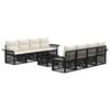 vidaXL Ensemble de canap&eacute; de jardin 9 pc Noir polyrotin