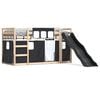 vidaXL Lit superpos&eacute; sans matelas avec toboggan blanc noir 80x200 cm