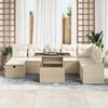 vidaXL Ensemble de canap&eacute; de jardin 9 pcs Beige Poly rotin