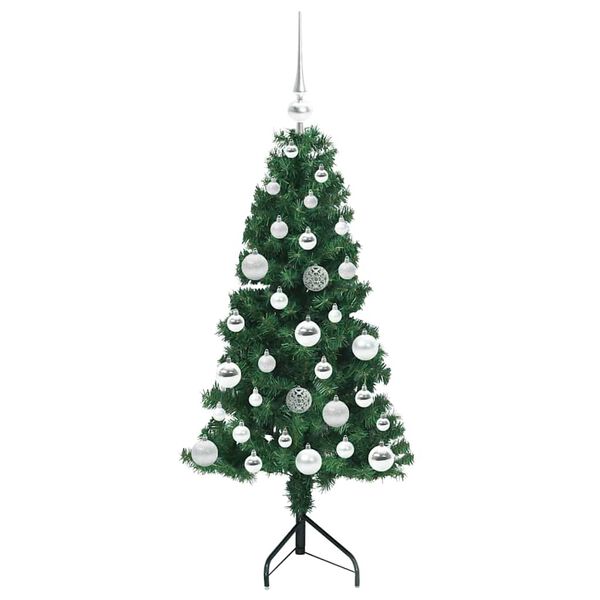 vidaXL Arbre de Noël artificiel d'angle Vert 120 cm PVC et métal