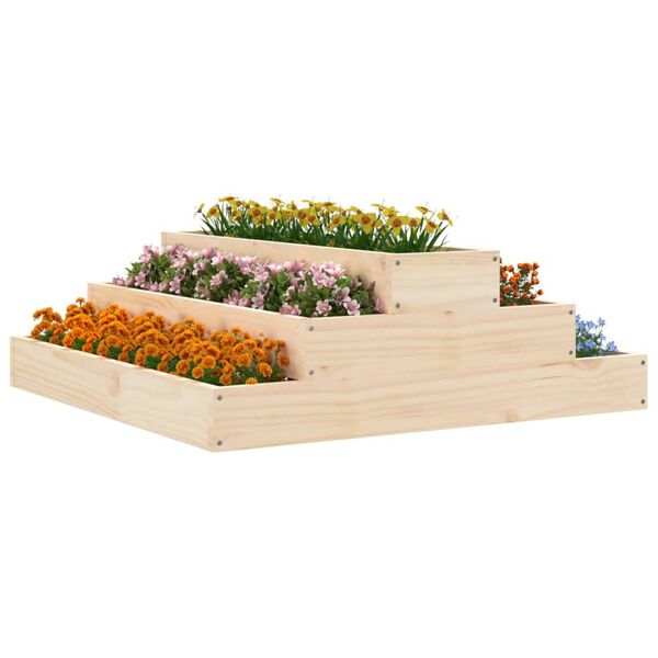 vidaXL Jardinière 80x80x27 cm Bois massif de pin
