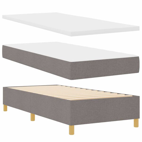 vidaXL Lit &agrave; ressorts avec matelas Taupe 80 x 200 cm tissu