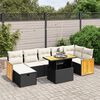 vidaXL Salon de jardin 8 pcs avec coussins noir r&eacute;sine tress&eacute;e