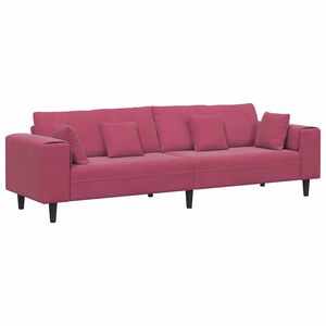 vidaXL Canap&eacute; avec coussin Bordeaux 250 x 77 x 76 cm Velours