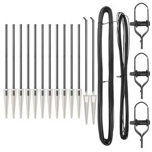 vidaXL Poteau de cl&ocirc;ture. 13 pcs Gris Acier