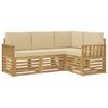 vidaXL Ensemble de canap&eacute;s d'ext&eacute;rieur 4 pc Blanc et Beige Polyester