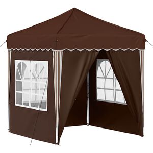 vidaXL Tente de f&ecirc;te pop-up 195 x 195 x 245 cm Marron Tissu Oxford