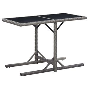 vidaXL Table de jardin Anthracite 110x53x72 cm Verre et r&eacute;sine tress&eacute;e