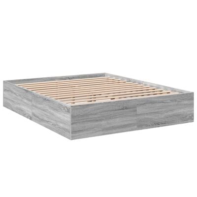 vidaXL Cadre de lit sans matelas sonoma gris 160x200 cm