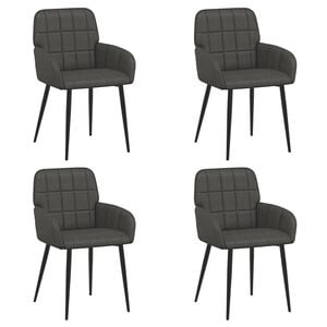 vidaXL Chaises de salle &agrave; manger 4 pc Simili cuir Noir